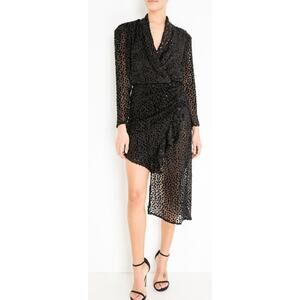 Dodo Bar Or Ava Mini Dress Devore Burnout Black Velvet 40